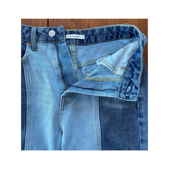 Pacsun Womens Jeans All Cotton 90's Boyfriend Size 24 Two Toned Straight Flaw - Picture 8 of 13